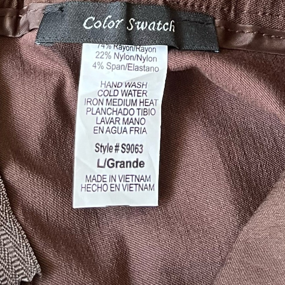 COLOR SWATCH Straight Pencil Stretch Skirt USA Made Womens Large Brown NWT - Picture 7 of 9